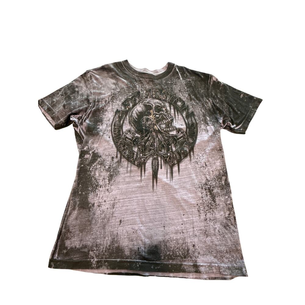 Affliction T-shirt distressed lava wash Purple Size XL Made in USA
